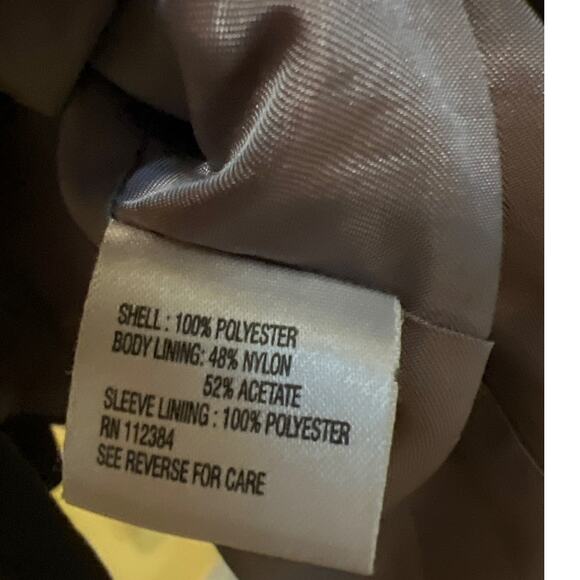 Calvin Klein Chocolate Brown Women's Two Piece Pant Suit Blazer Size 8 Office - Picture 7 of 7